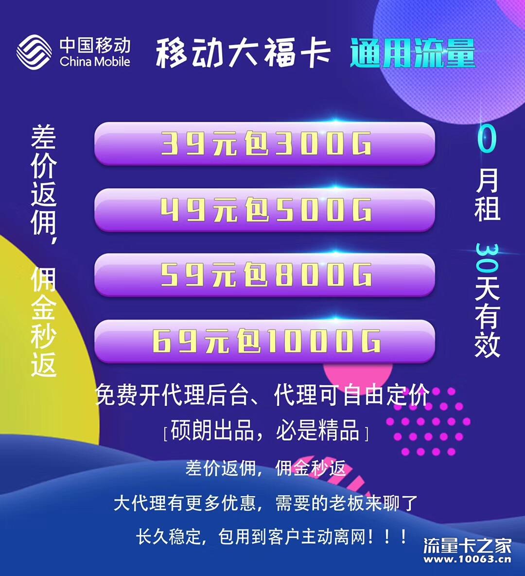 移动大流量用户专享，包用到用户主动离网