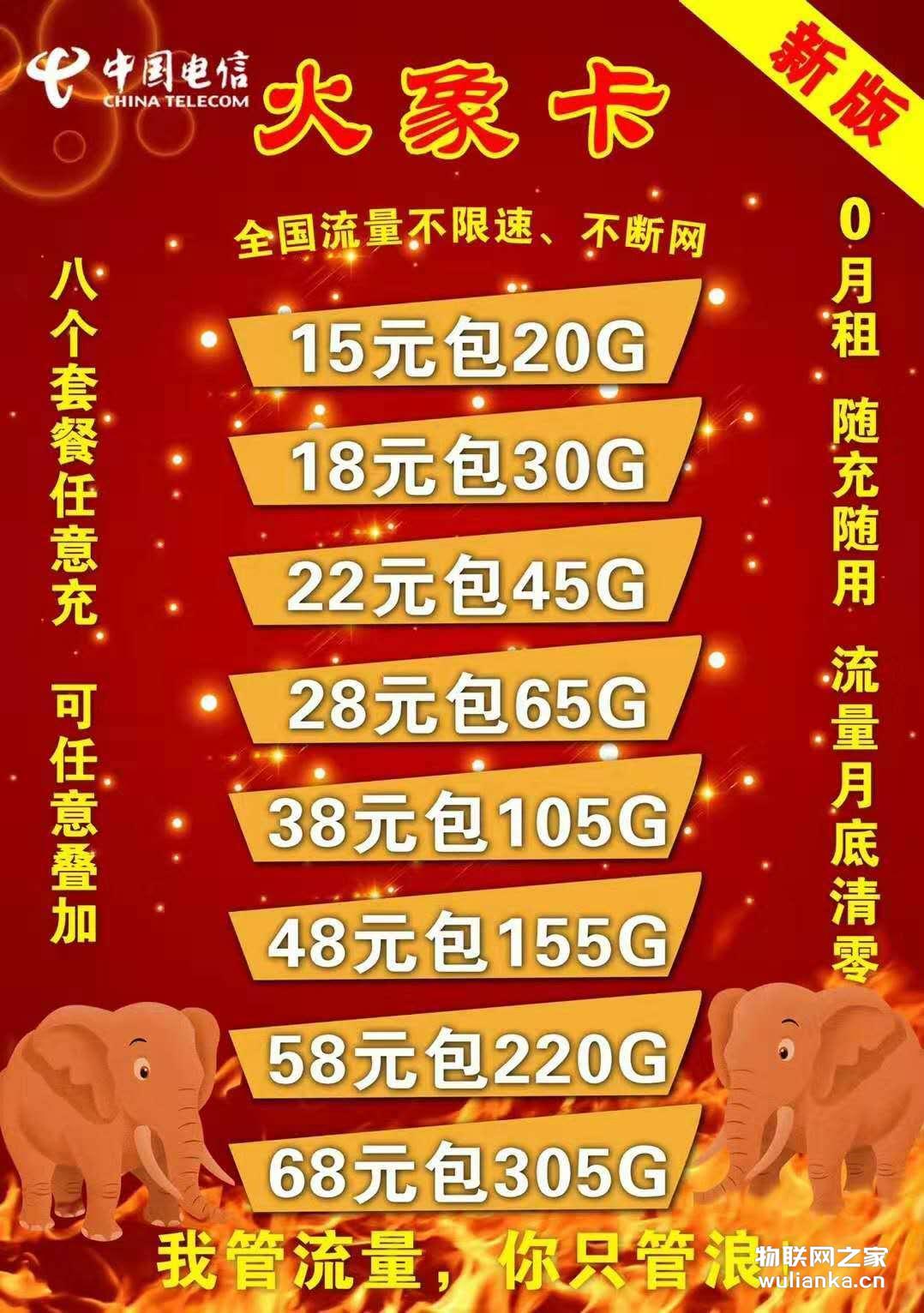 中国电信小象卡，返利百分之43起！