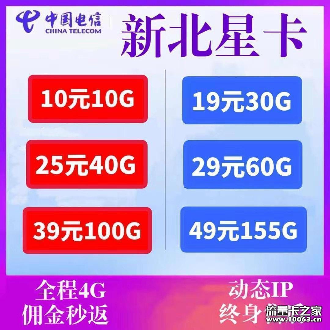 0月租，高返佣，好政策，电信北星卡