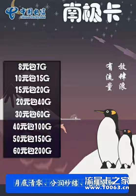 电信南极卡，返佣高达45%，卡板0.5